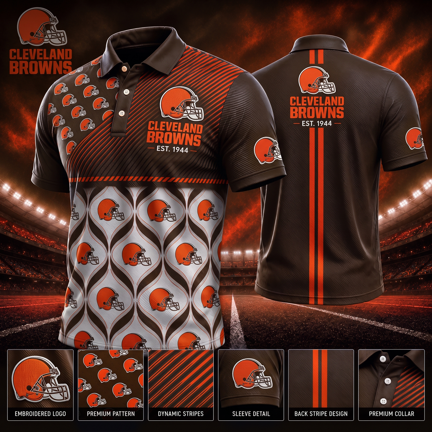 CLE_PREMIUM NFL  EXCLUSIVE POLO SHIRT LIMITED EDITION 200726