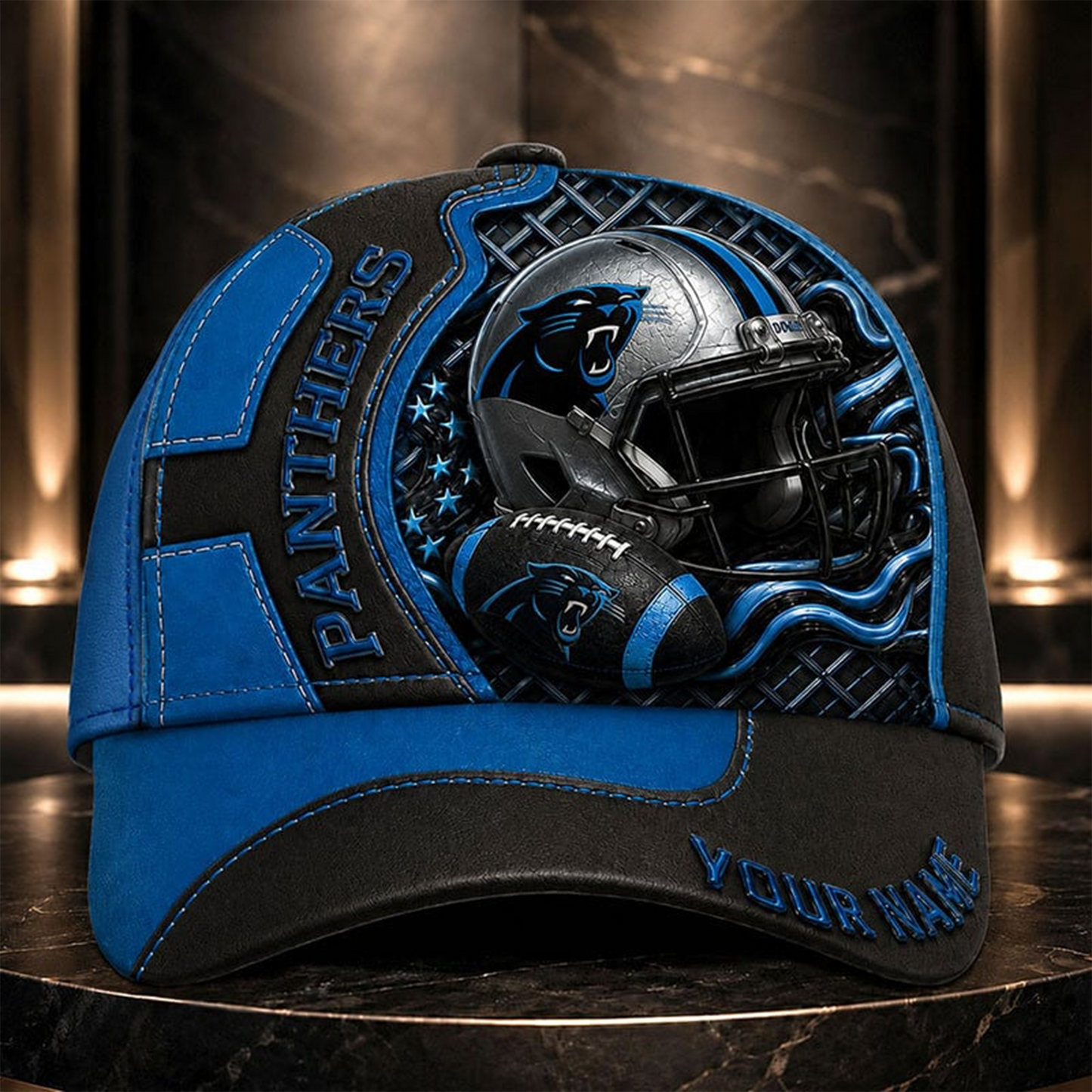 CP _NFL Legacy 3D Premium Leather Cap – Personalized Edition