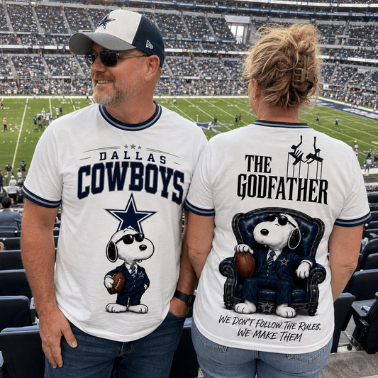 DAL x NFL Premium Funny Football Snoopy The Godfather Rule Maker Game Day 3D Shirt 0307