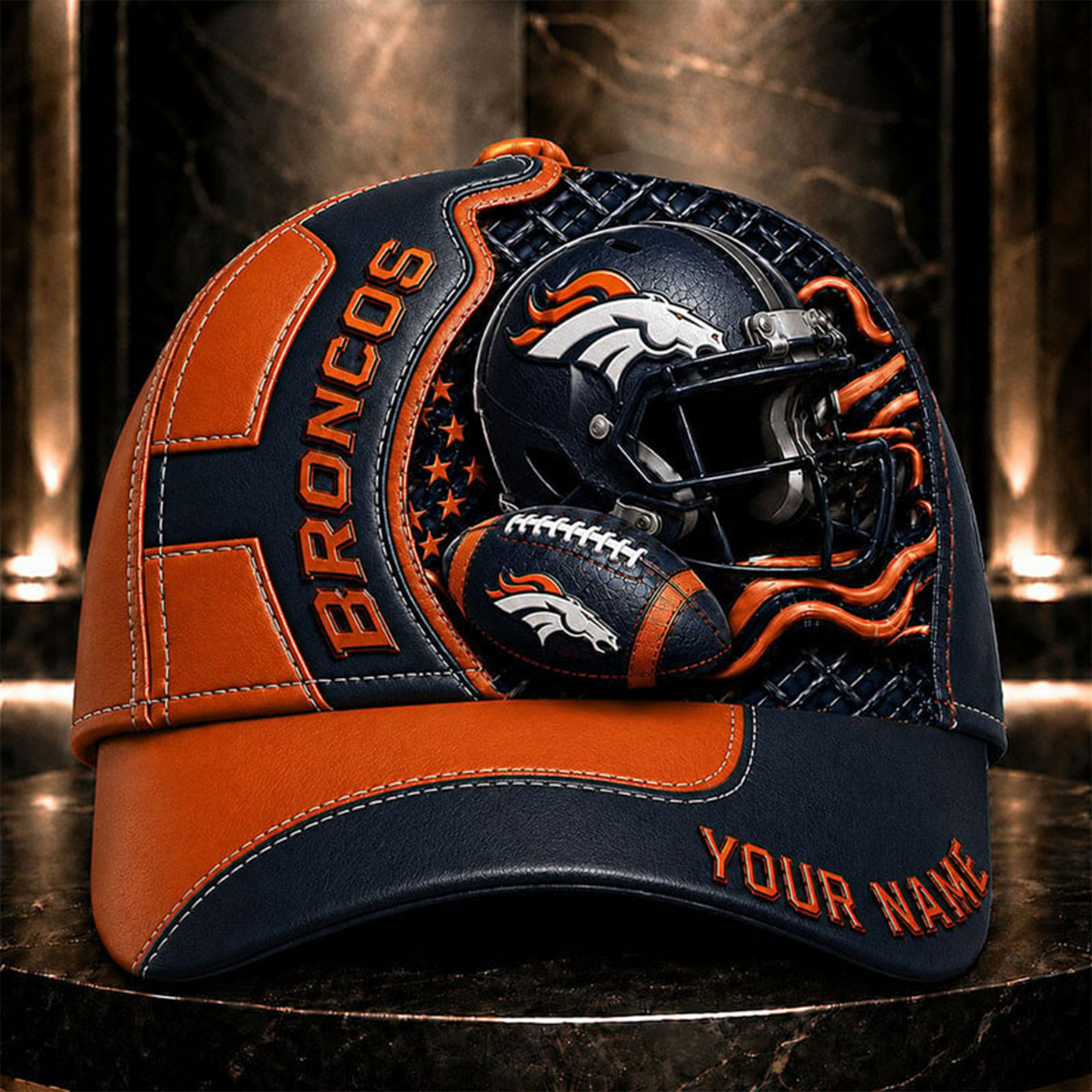 DB _NFL Legacy 3D Premium Leather Cap – Personalized Edition