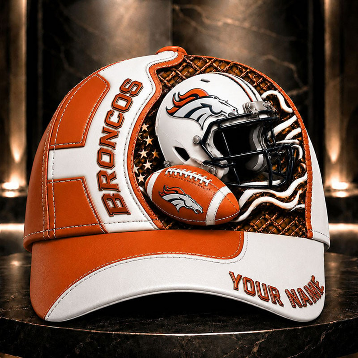 DB _NFL Legacy 3D Premium Leather Cap – Personalized Edition