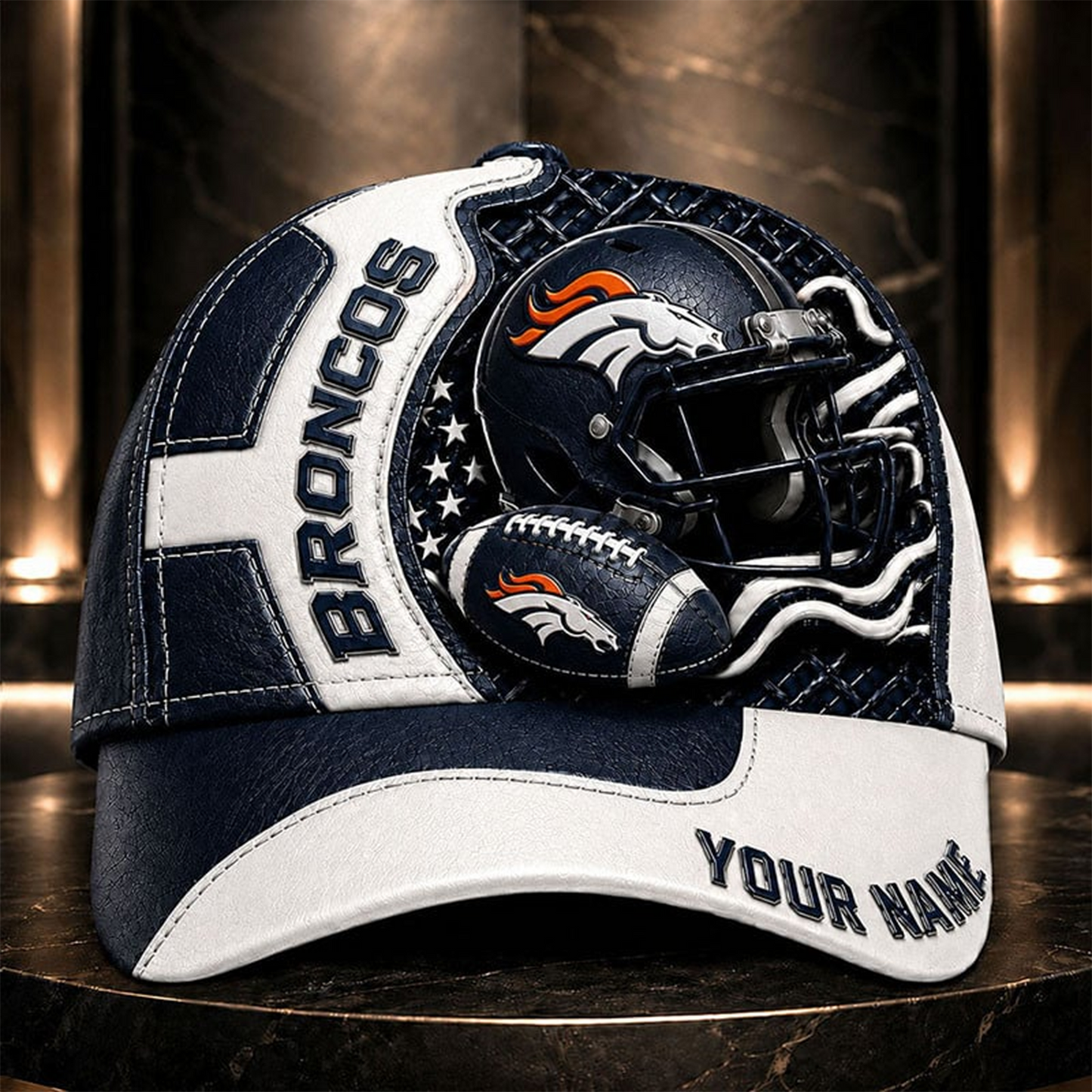 DB _NFL Legacy 3D Premium Leather Cap – Personalized Edition