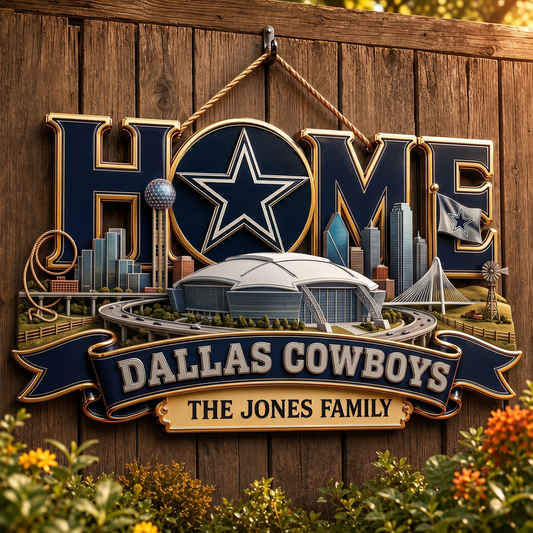 DC x NFL Team Home Metal Sign Custom Any Name Gifts For Home Decor