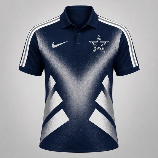 DC x Premium NFL Sports Fan Geometric Pattern Polo Shirt