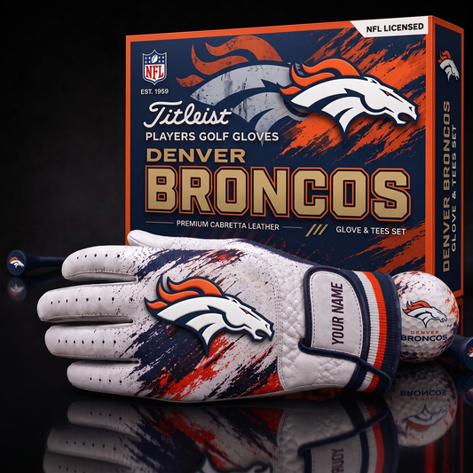 DEN NFL LUXURY PERSONALIZED GOLF GLOVE SET LIMITED EDTION