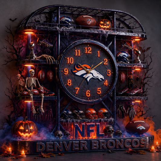 DEN X NFL Haunted Legacy Wall Clock – Halloween Limited Edition