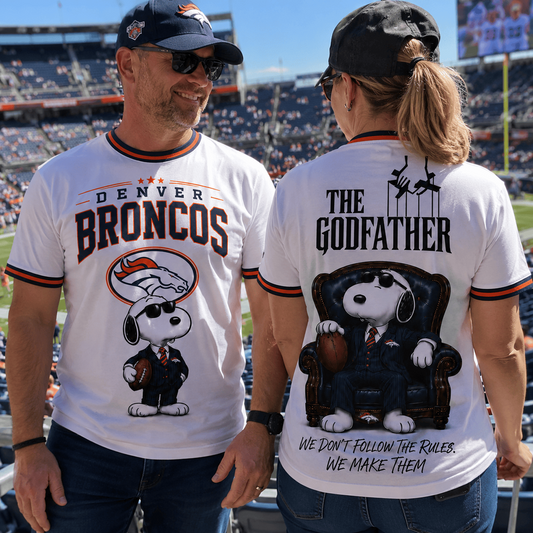 DEN x NFL Premium Funny Football Snoopy The Godfather Rule Maker Game Day 3D Shirt 0307