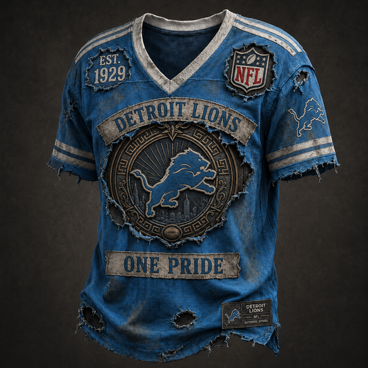 DET X NFL Exclusive V-Neck T-Shirt 2007