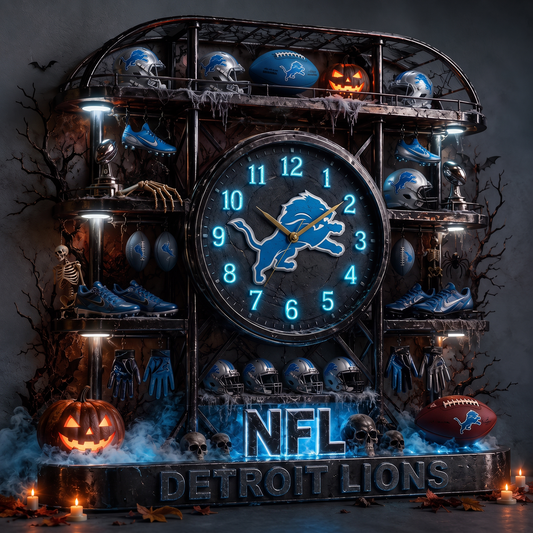 DET X NFL Haunted Legacy Wall Clock – Halloween Limited Edition