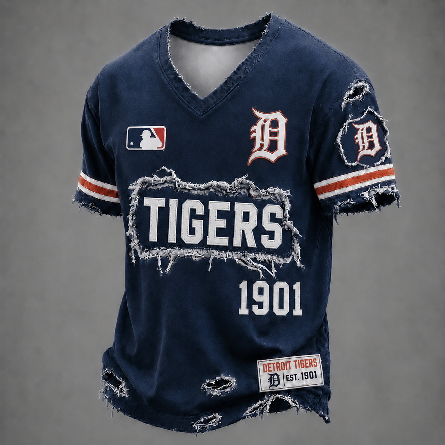 DET x MLB LUXURY V-Neck T-Shirt 0406 DatND DVT