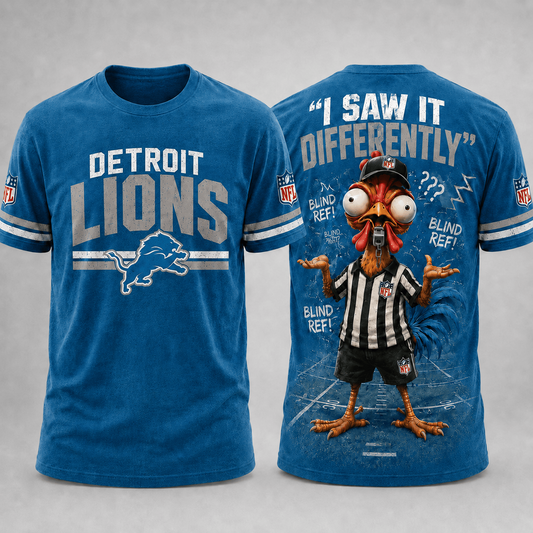 DET x NFL Premium Funny Blind Referee Mocking 3D Shirt Football Game Day Enthusiasts