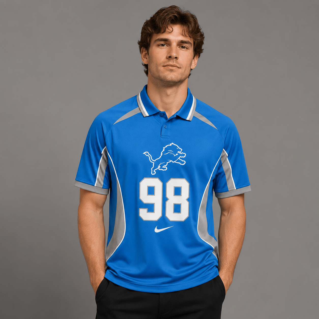 DL Premium NFL Custom Number Sports Style Polo Shirt