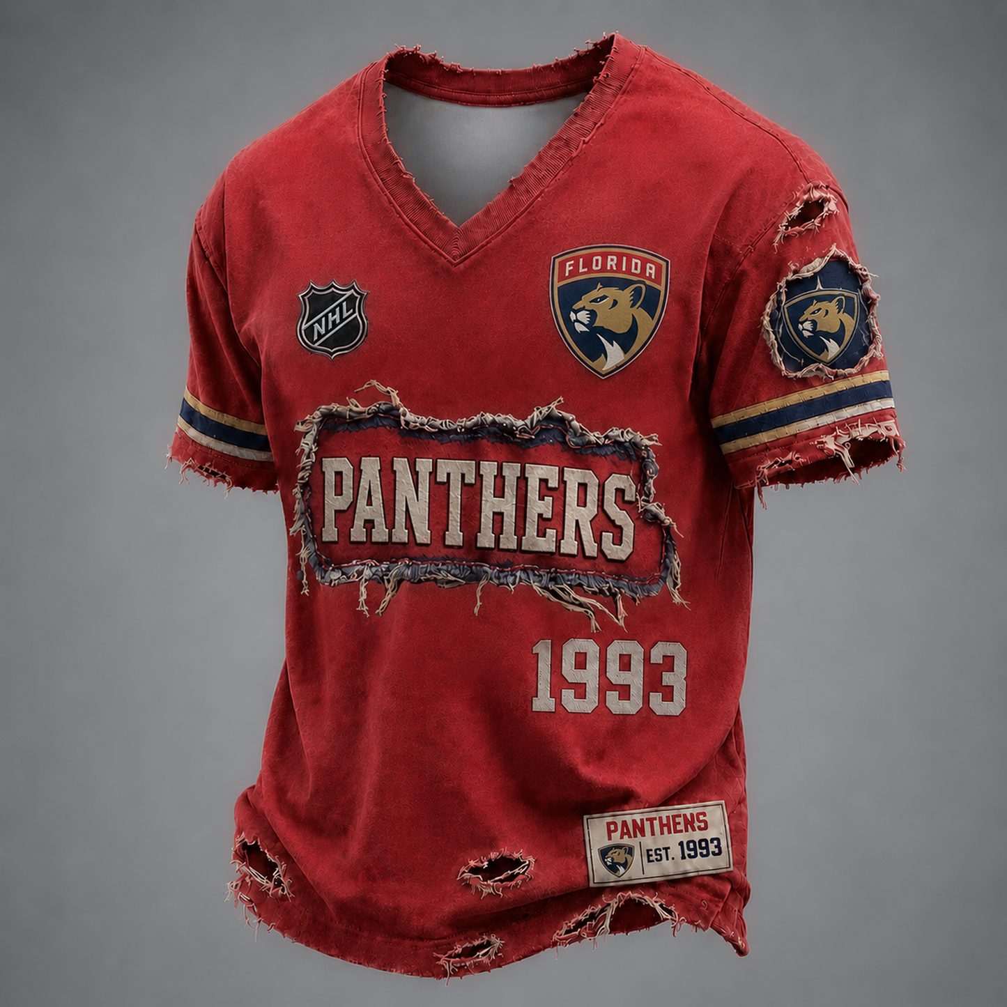 FLA x NHL LUXURY V-Neck T-Shirt 2705 DatND DVT