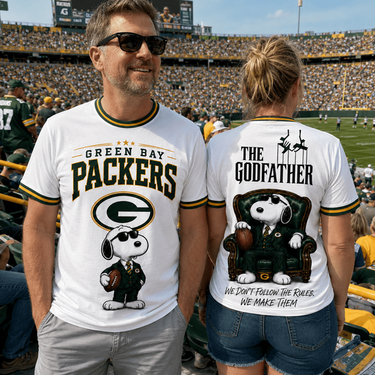 GB x NFL Premium Funny Football Snoopy The Godfather Rule Maker Game Day 3D Shirt 0307