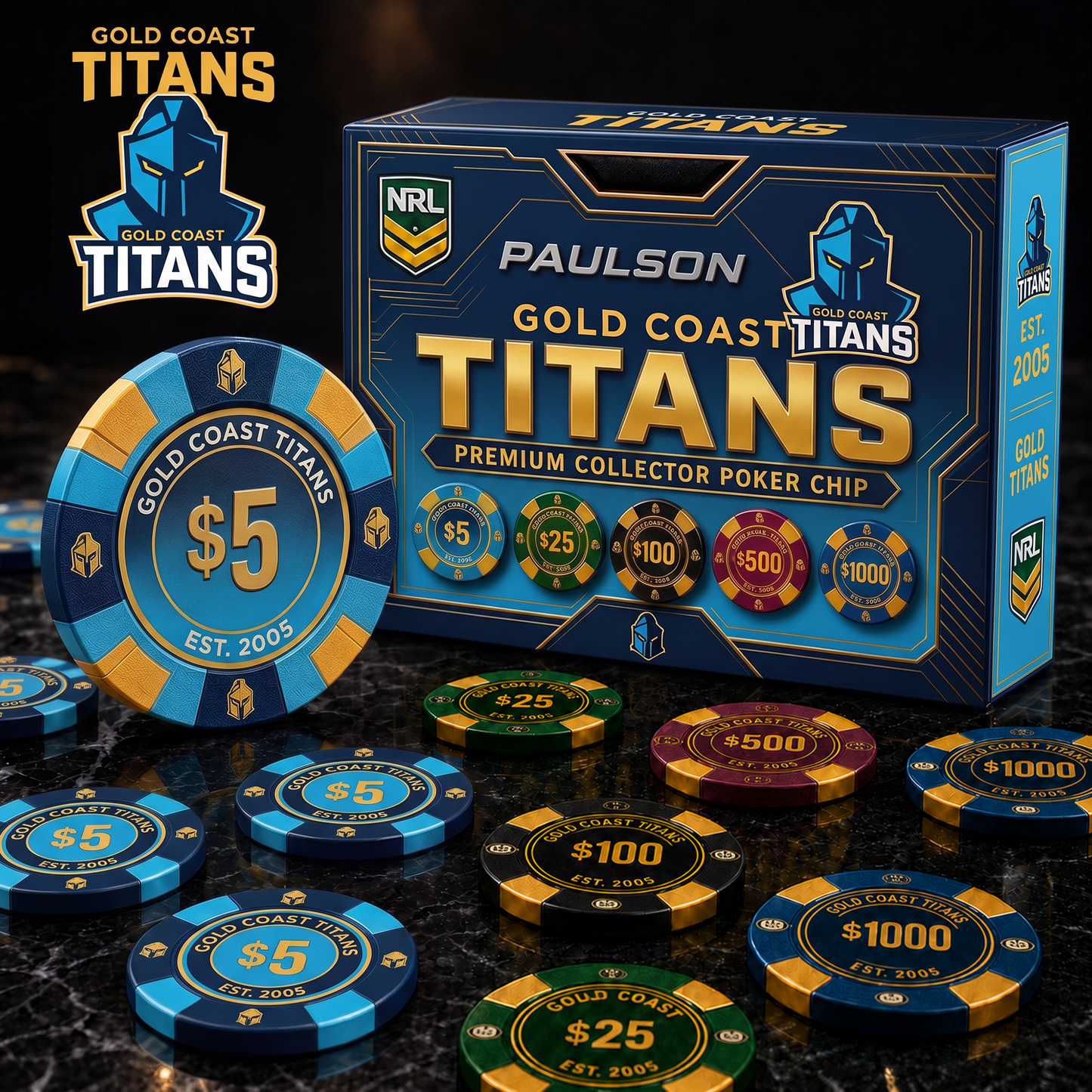GCT X NRL Personalized Premium Poker Chip Gift