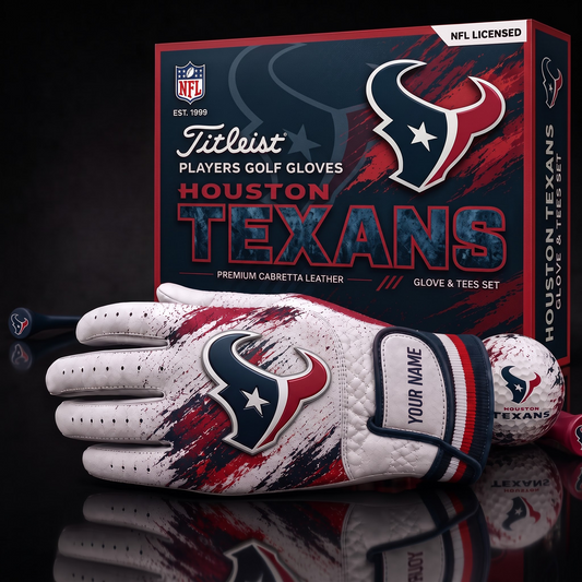 HOU NFL LUXURY PERSONALIZED GOLF GLOVE SET LIMITED EDTION