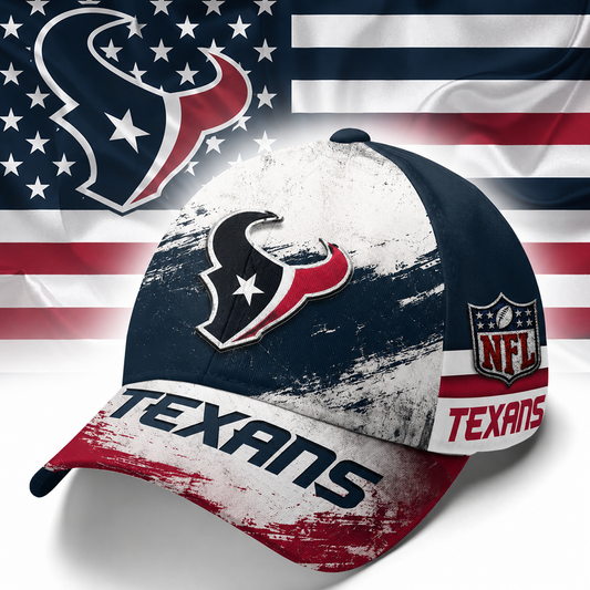 HOU x NFL Grunge Style Team Premium Cap 0207