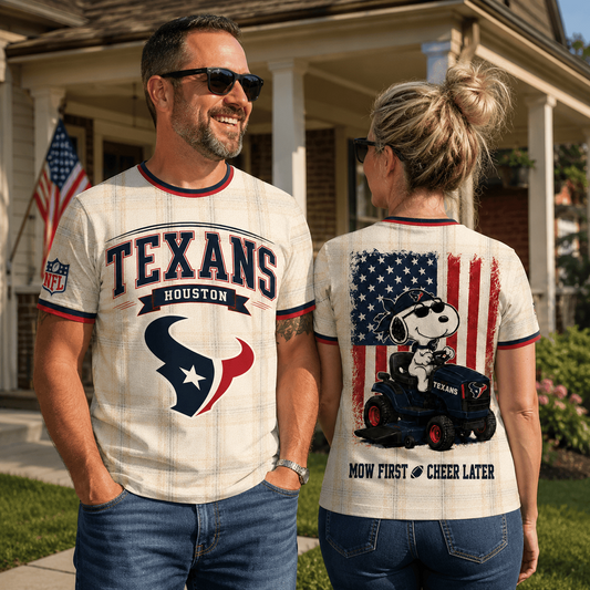 HOU x NFL Premium Funny Football Snoopy 3D T-Shirt 0207