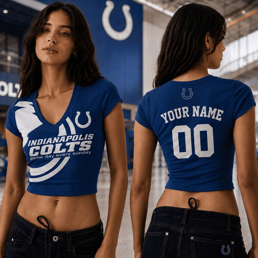 IC x NFL Premium Women V-neck Croptop Personalized Gift For Fan