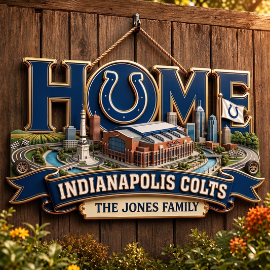 IC x NFL Team Home Metal Sign Custom Any Name Gifts For Home Decor