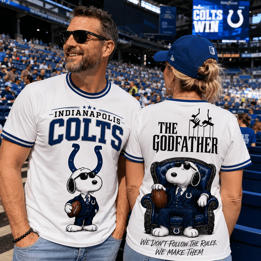 IND x NFL Premium Funny Football Snoopy The Godfather Rule Maker Game Day 3D Shirt 0307