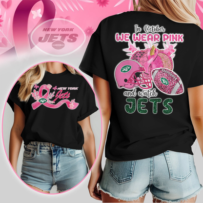 In October We Wear Pink And Watch NYJ Shirt  300626