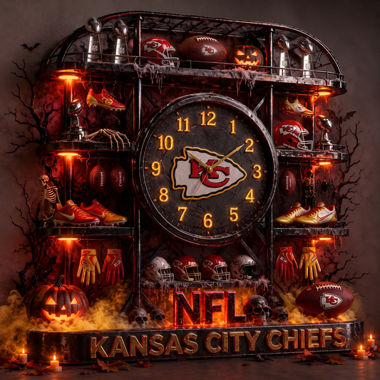 KC X NFL Haunted Legacy Wall Clock – Halloween Limited Edition