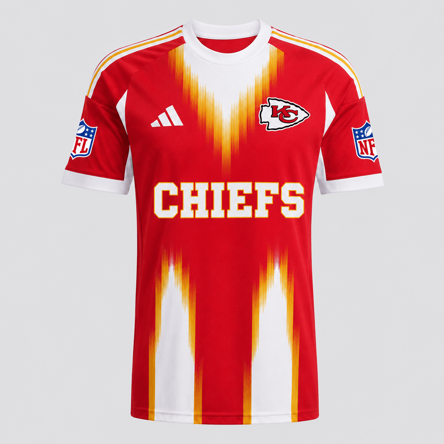 KC X Premium NFL Men’s Athletic Brush Stripe T-Shirt