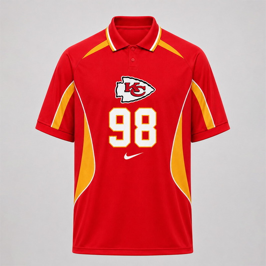 KCC Premium NFL Custom Number Sports Style Polo Shirt