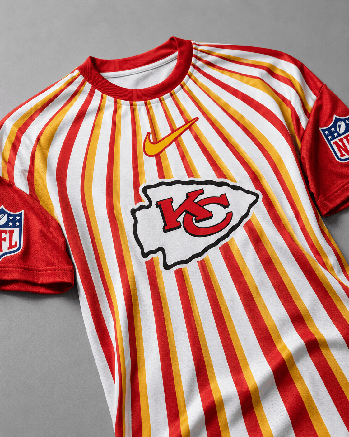 KCC Premium NFL Men’s Athletic Vertical Stripe T-Shirt