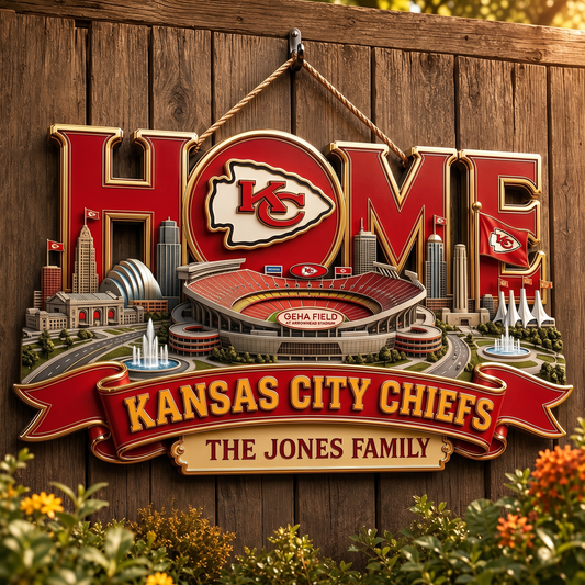 KCC x NFL Team Home Metal Sign Custom Any Name Gifts For Home Decor