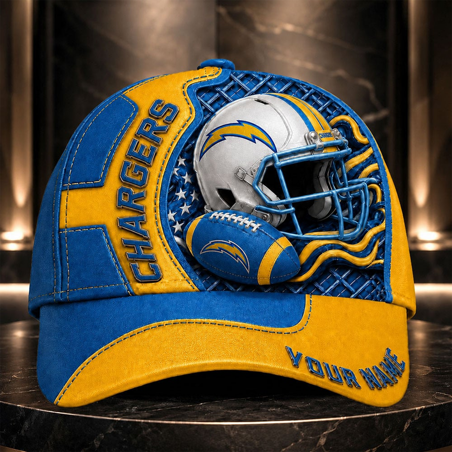 LAC _NFL Legacy 3D Premium Leather Cap – Personalized Edition