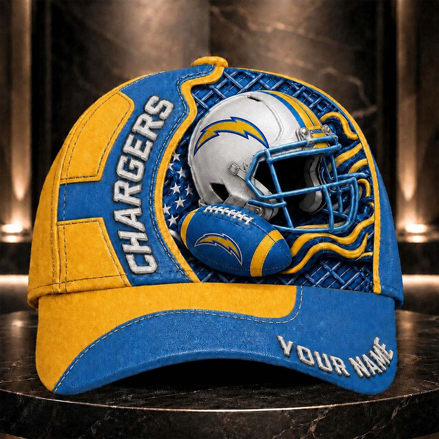 LAC _NFL Legacy 3D Premium Leather Cap – Personalized Edition