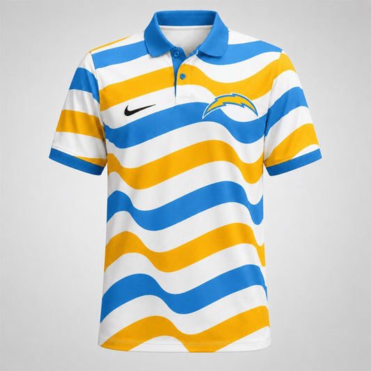 LAC Premium NFL Custom Striped Athletic Polo Shirt