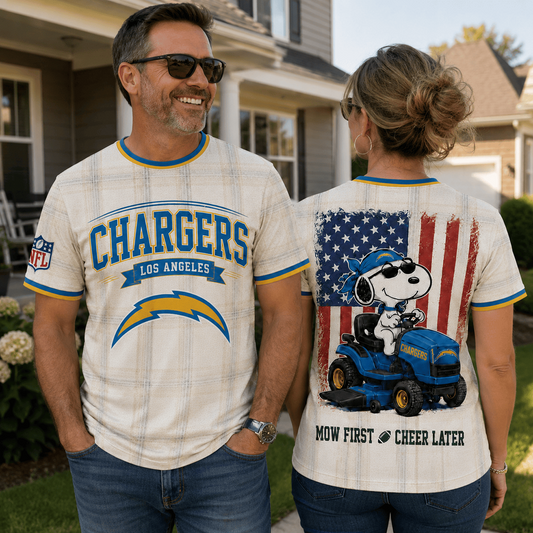 LAC x NFL Premium Funny Football Snoopy 3D T-Shirt 0207