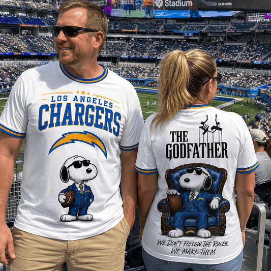 LAC x NFL Premium Funny Football Snoopy The Godfather Rule Maker Game Day 3D Shirt 0307