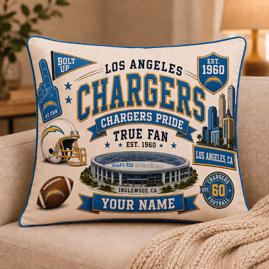 LAC x NFL Premium Vintage Pillow Case Personalized Gift For True Fan