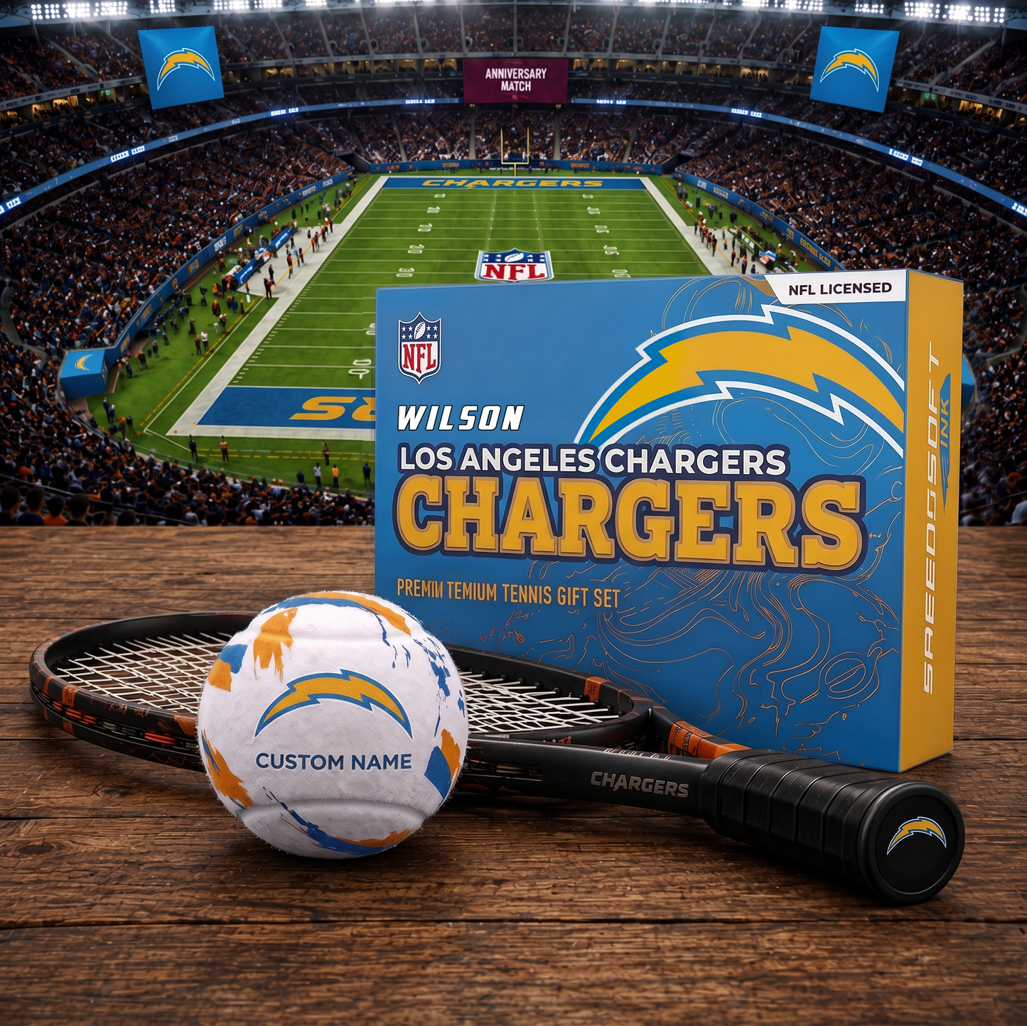 LAC_PREMIUM NFL  EXCLUSIVE PERSONALIZED TENNIS BALL SET LIMITED EDTION