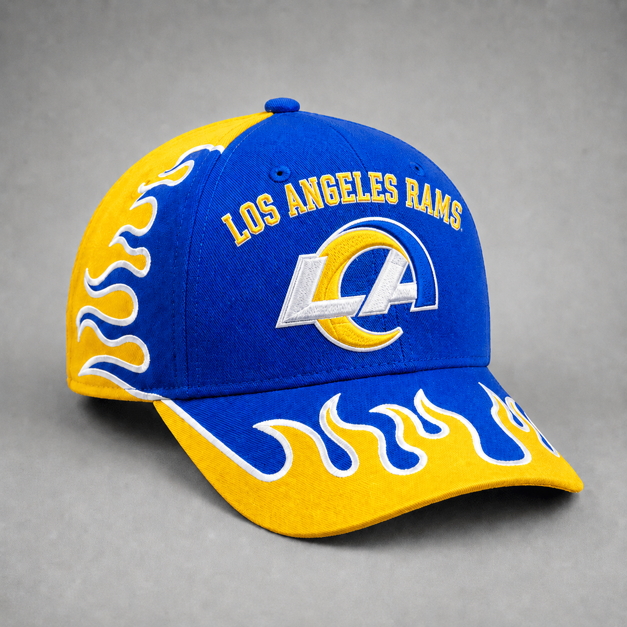 LAR Premium NFL Flame Curved Brim Baseball Cap