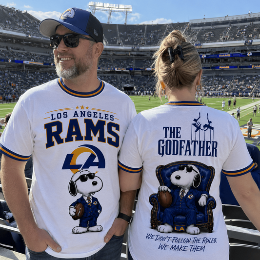 LAR x NFL Premium Funny Football Snoopy The Godfather Rule Maker Game Day 3D Shirt 0307