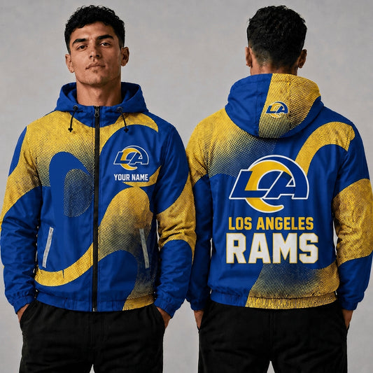 LAR x NFL Premium Windbreaker Jacket Personalized Gift For Fan