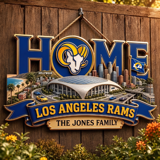 LAR x NFL Team Home Metal Sign Custom Any Name Gifts For Home Decor