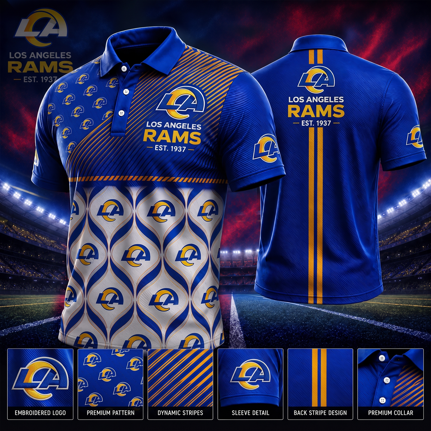 LAR_PREMIUM NFL  EXCLUSIVE POLO SHIRT LIMITED EDITION 200726