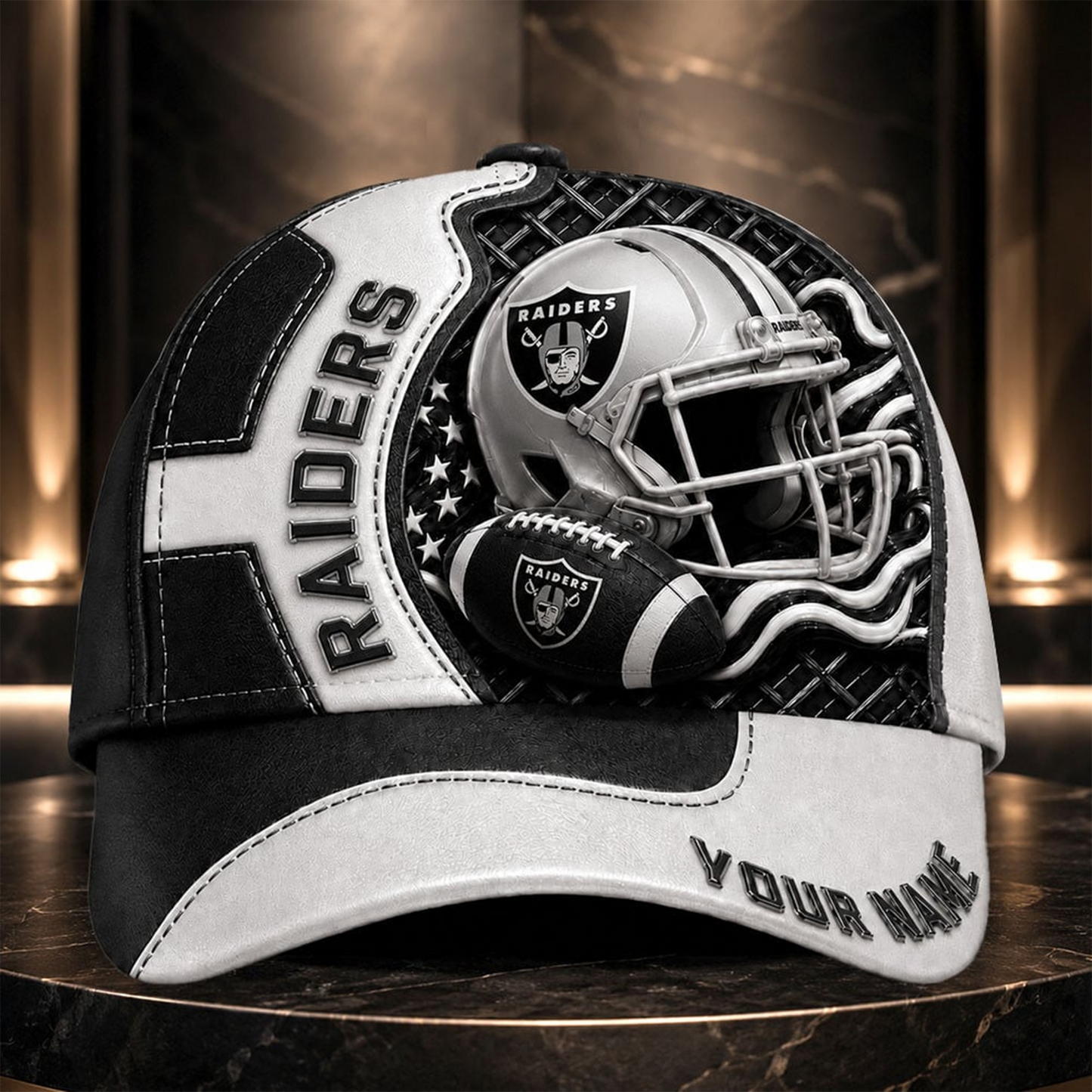 LVR _NFL Legacy 3D Premium Leather Cap – Personalized Edition