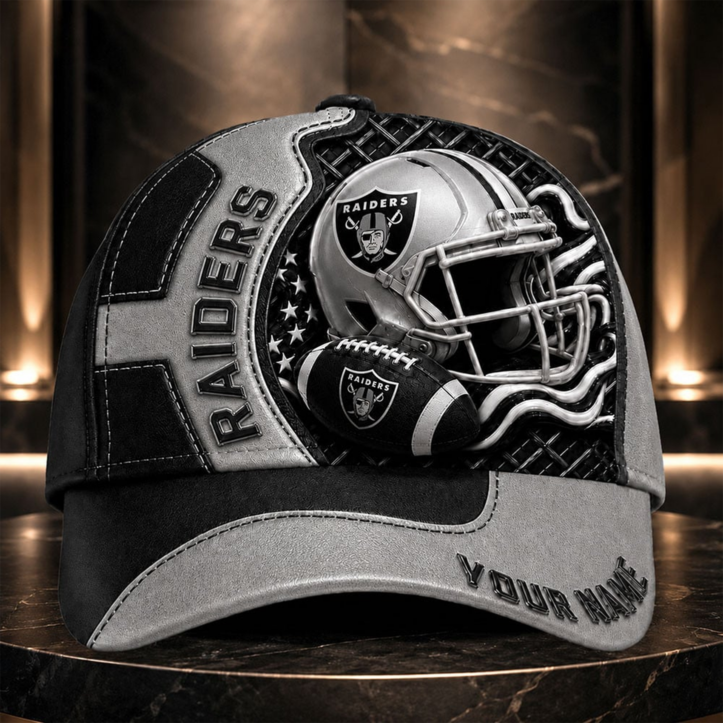 LVR _NFL Legacy 3D Premium Leather Cap – Personalized Edition