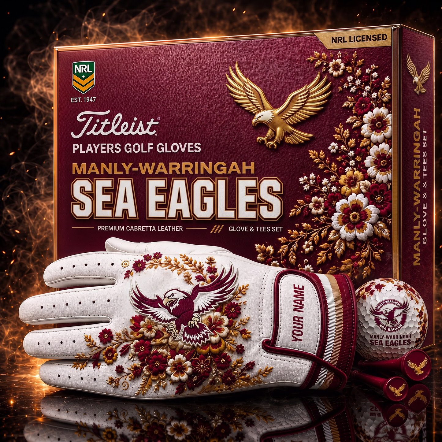 MAN X NRL LUXURY PLAYERS GOLF GLOVE GIFT SET  V2