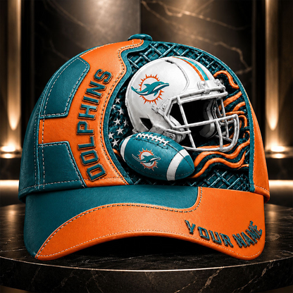 MD _NFL Legacy 3D Premium Leather Cap – Personalized Edition