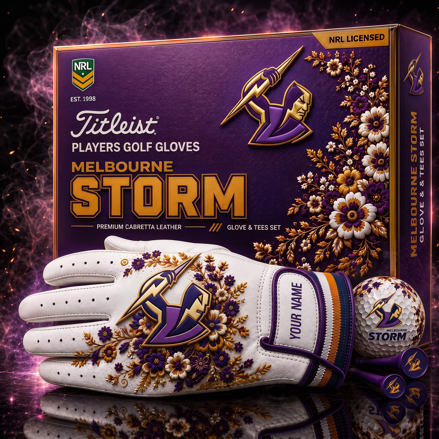 MEL X NRL LUXURY PLAYERS GOLF GLOVE GIFT SET  V2