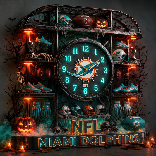 MIA X NFL Haunted Legacy Wall Clock – Halloween Limited Edition
