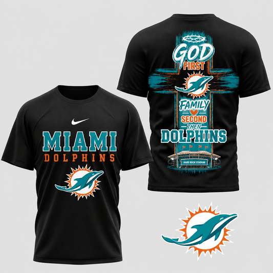 MIA x NFL Faith Family Team Pride 3D T-Shirt 0207
